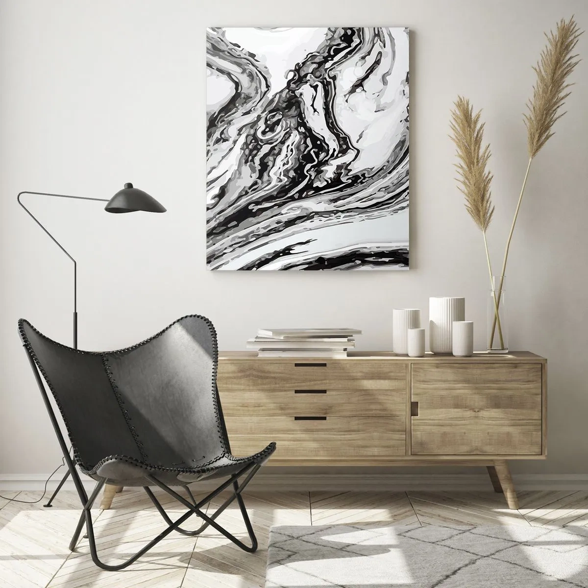 Schilderen op glas - In het begin was er chaos - 50x70 cm