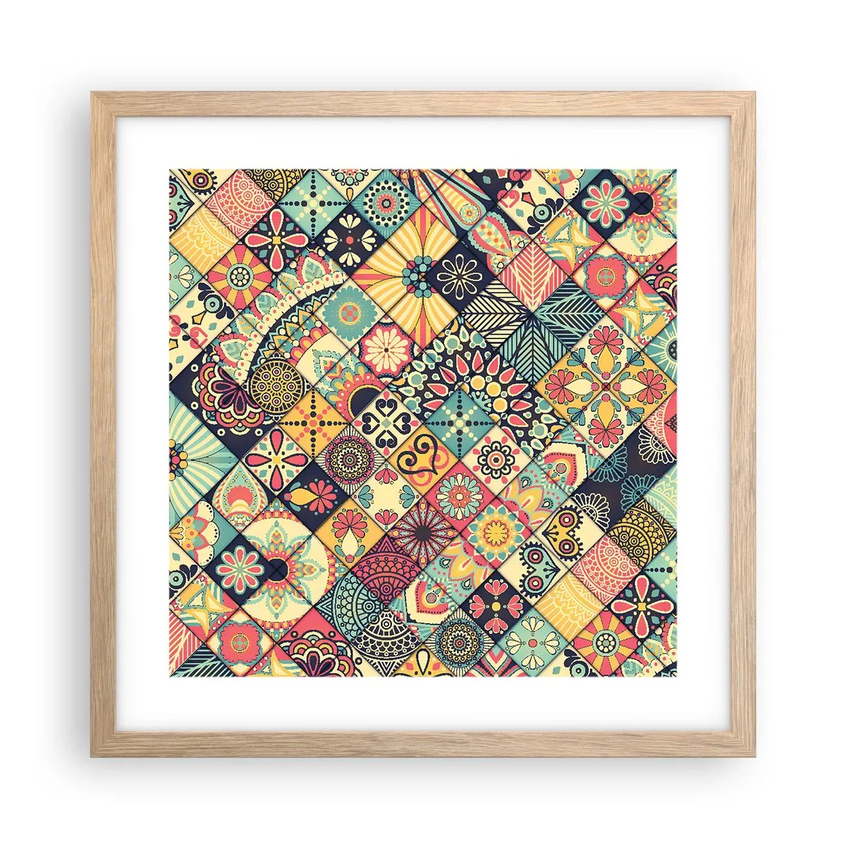Een poster in een licht eiken lijst - Marokkaanse sfeer - 40x40 cm