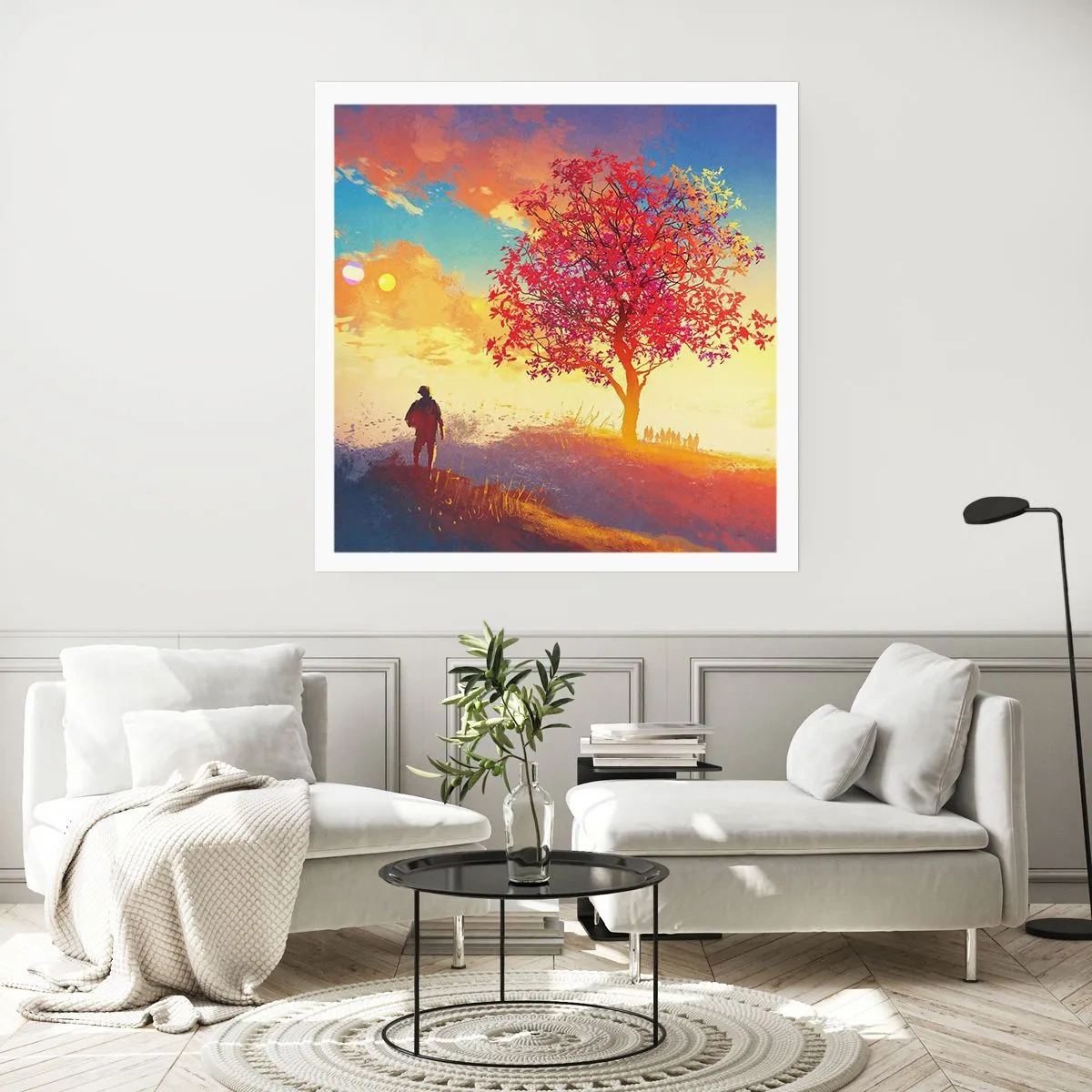 Poster - Pelgrim bij de bestemming - 60x60 cm