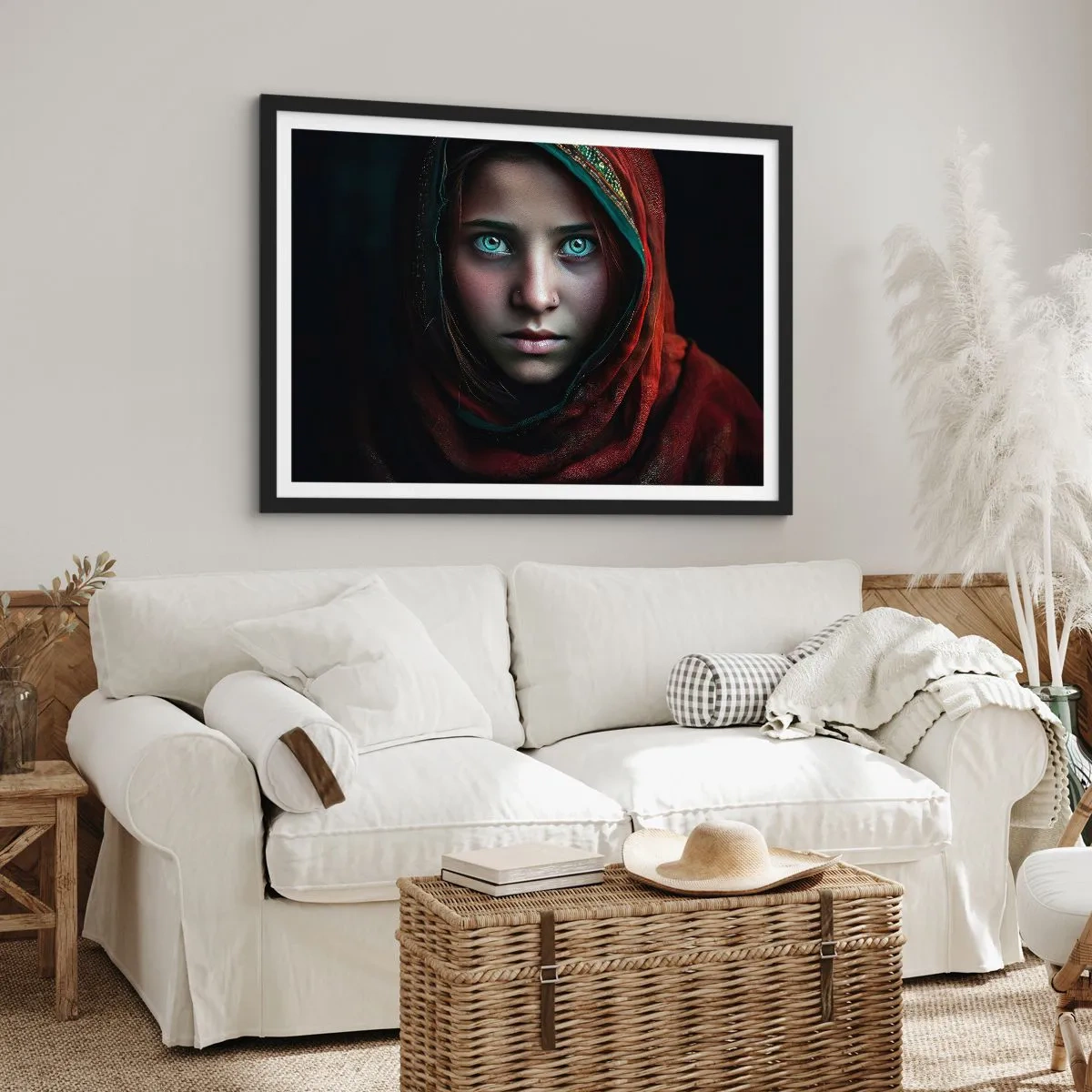 Poster in een zwarte lijst - Oosterse prinses - 70x50 cm
