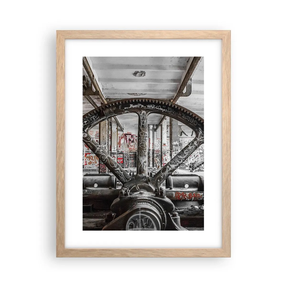 Een poster in een licht eiken lijst - Het geheime leven van de fabriek - 30x40 cm