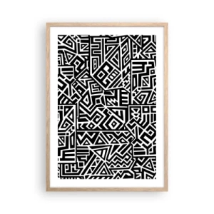 Een poster in een licht eiken lijst - Pre-Columbiaanse compositie - 50x70 cm