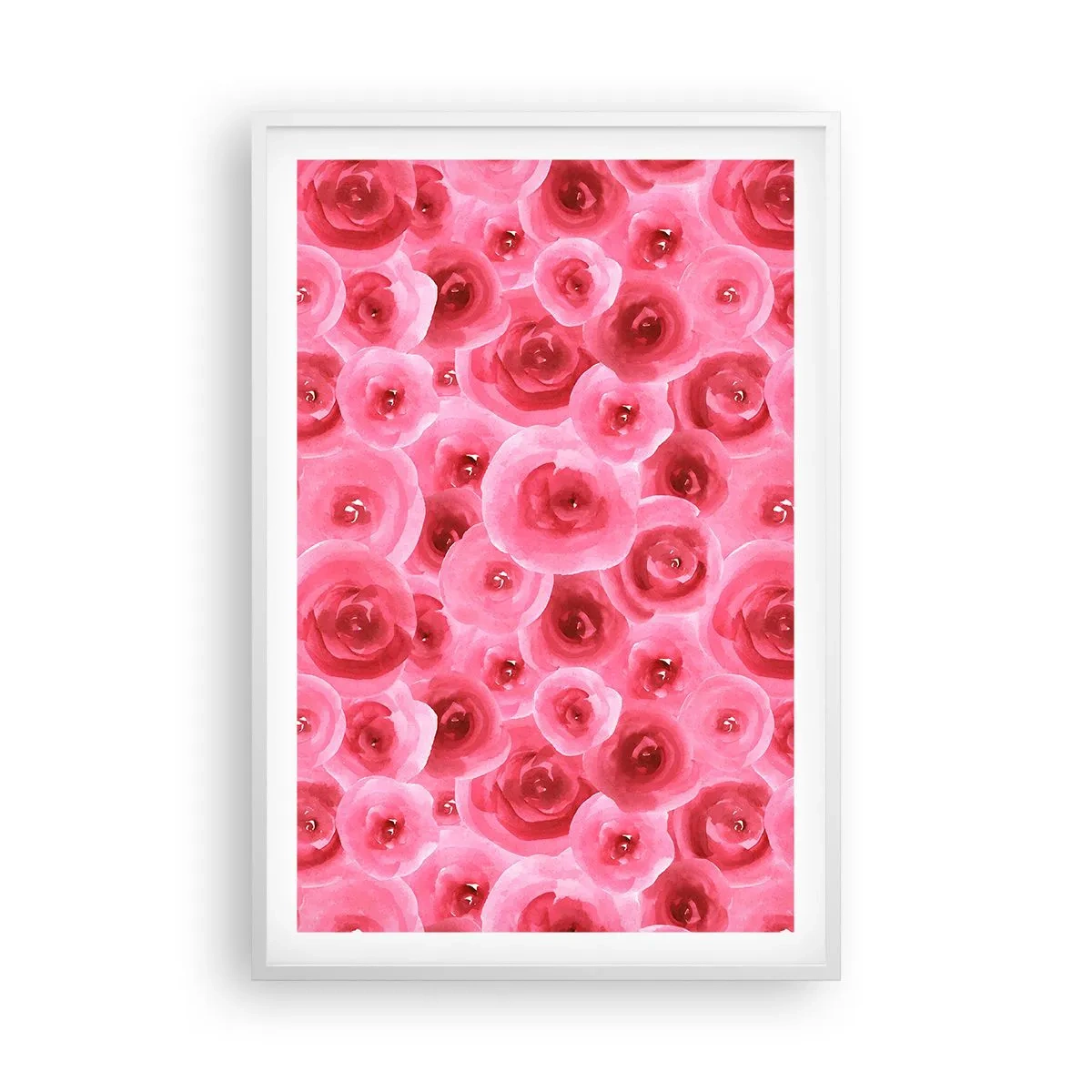 Poster in een witte lijst - Rozen onder en boven - 61x91 cm