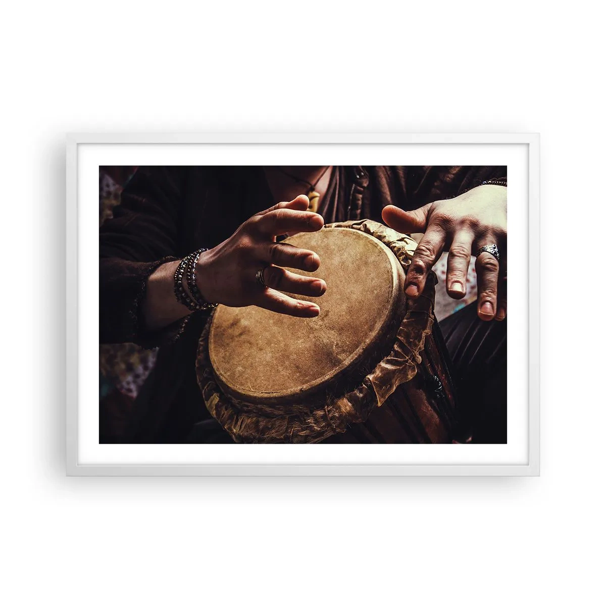 Poster in een witte lijst - Op het ritme van het hart - 70x50 cm