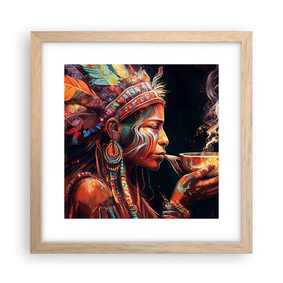 Een poster in een licht eiken lijst - Magisch ritueel - 30x30 cm