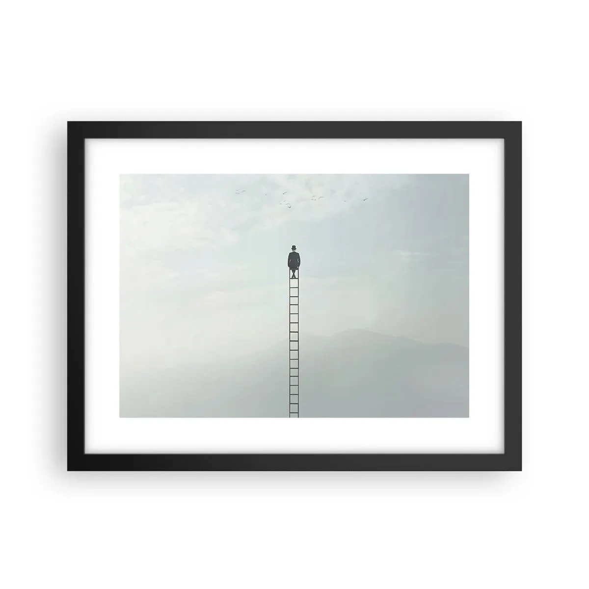 Poster in een zwarte lijst - Stap verder op! - 40x30 cm