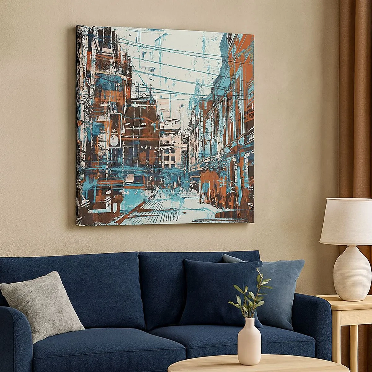 Schilderen op canvas - Een versleten stadspad - 30x30 cm