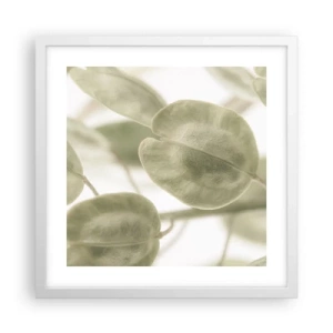 Poster in een witte lijst - In het begin waren er bladeren... - 40x40 cm