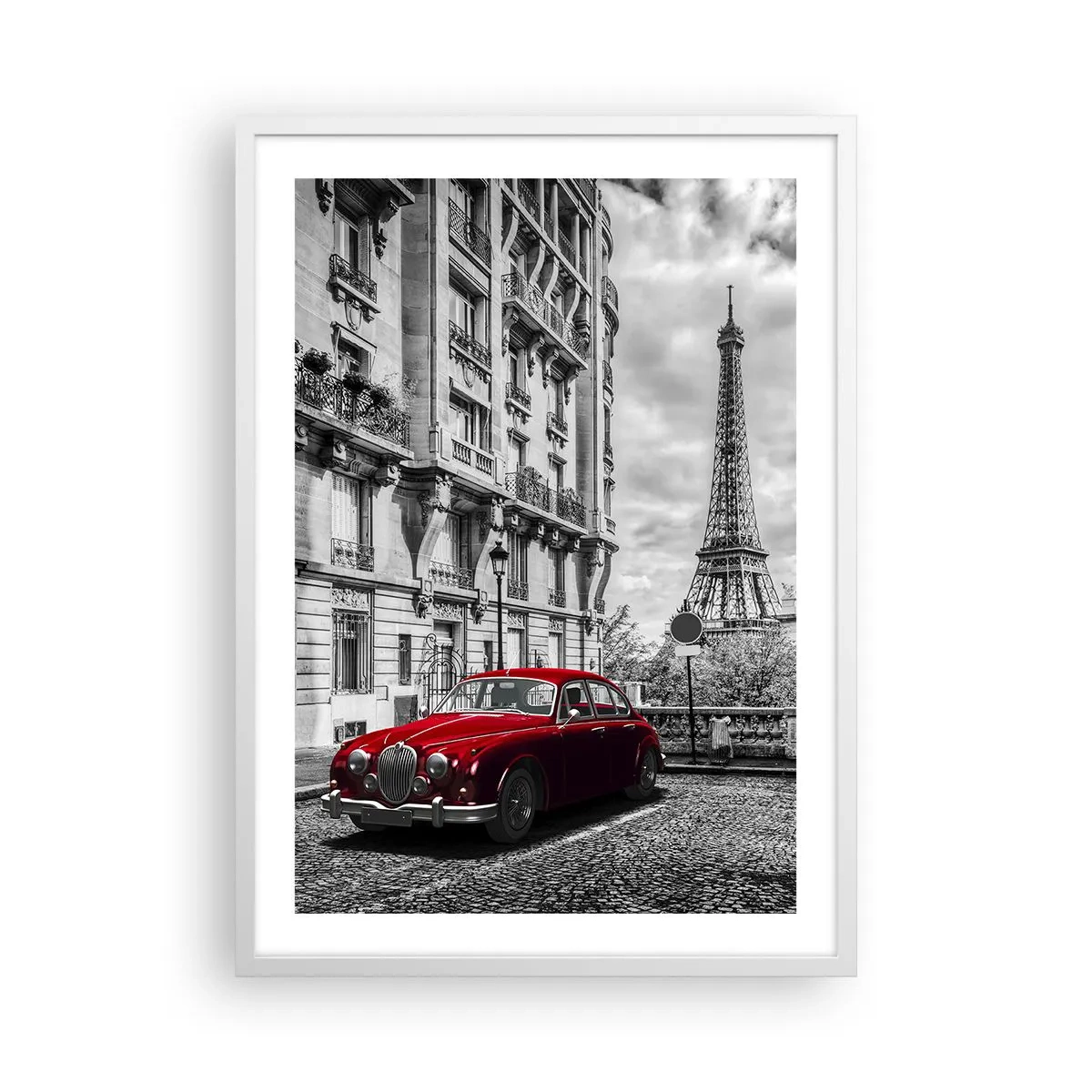 Poster in een witte lijst - Roofdier in de stad - 50x70 cm