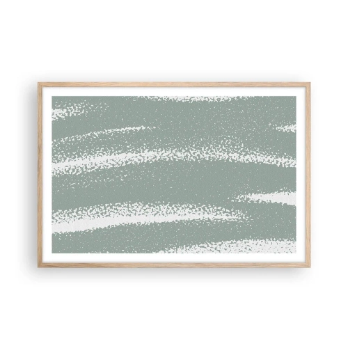 Een poster in een licht eiken lijst - Abstractie in een winterklimaat - 91x61 cm