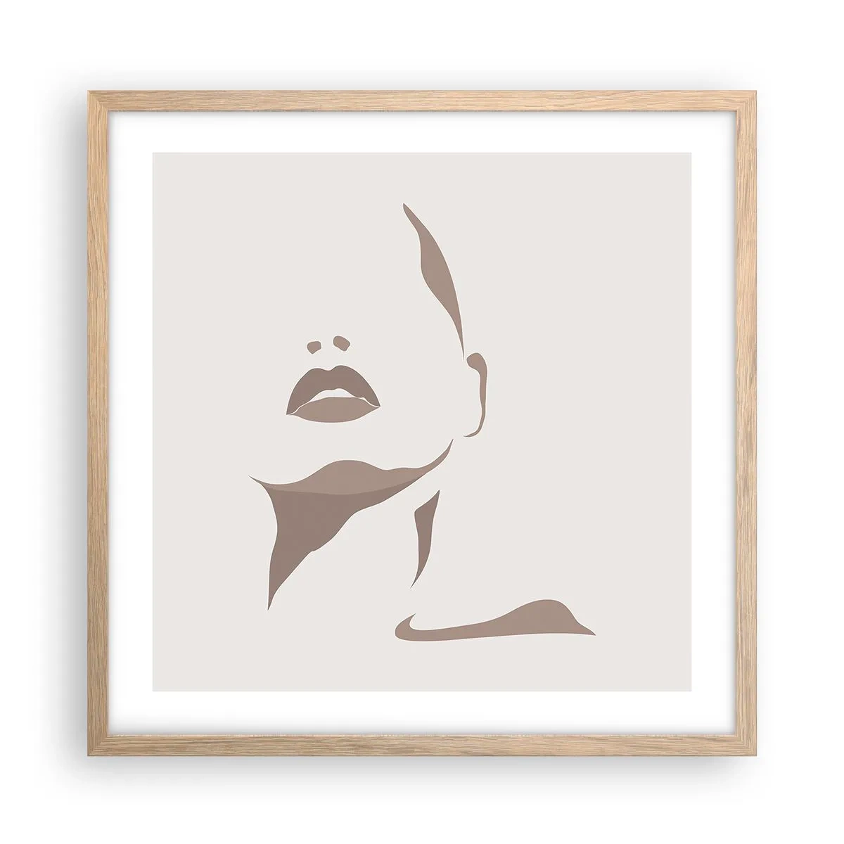 Een poster in een licht eiken lijst - Gemaakt van licht en schaduw - 50x50 cm