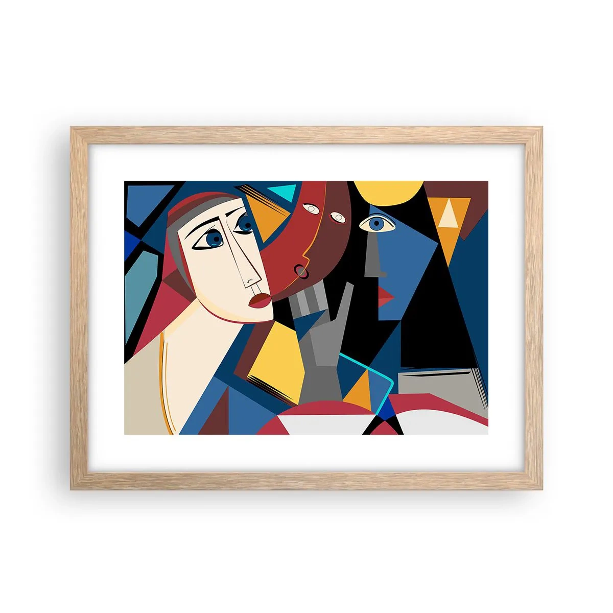 Een poster in een licht eiken lijst - Een gesprek tussen kubisten - 40x30 cm