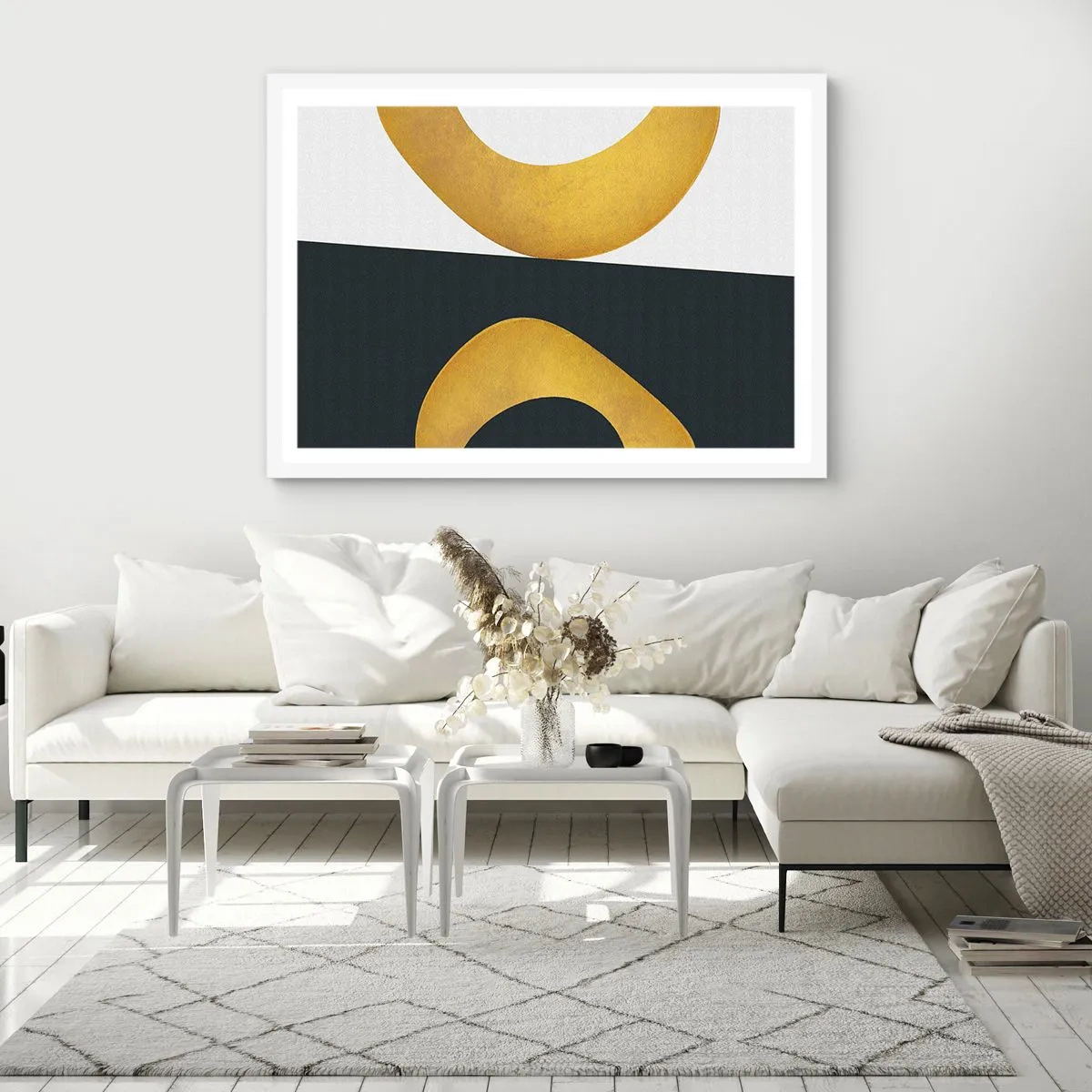 Poster in een witte lijst - Ten eerste: goud - 91x61 cm