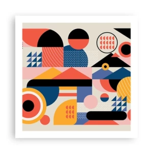 Poster - Compositie: speel rond - 60x60 cm