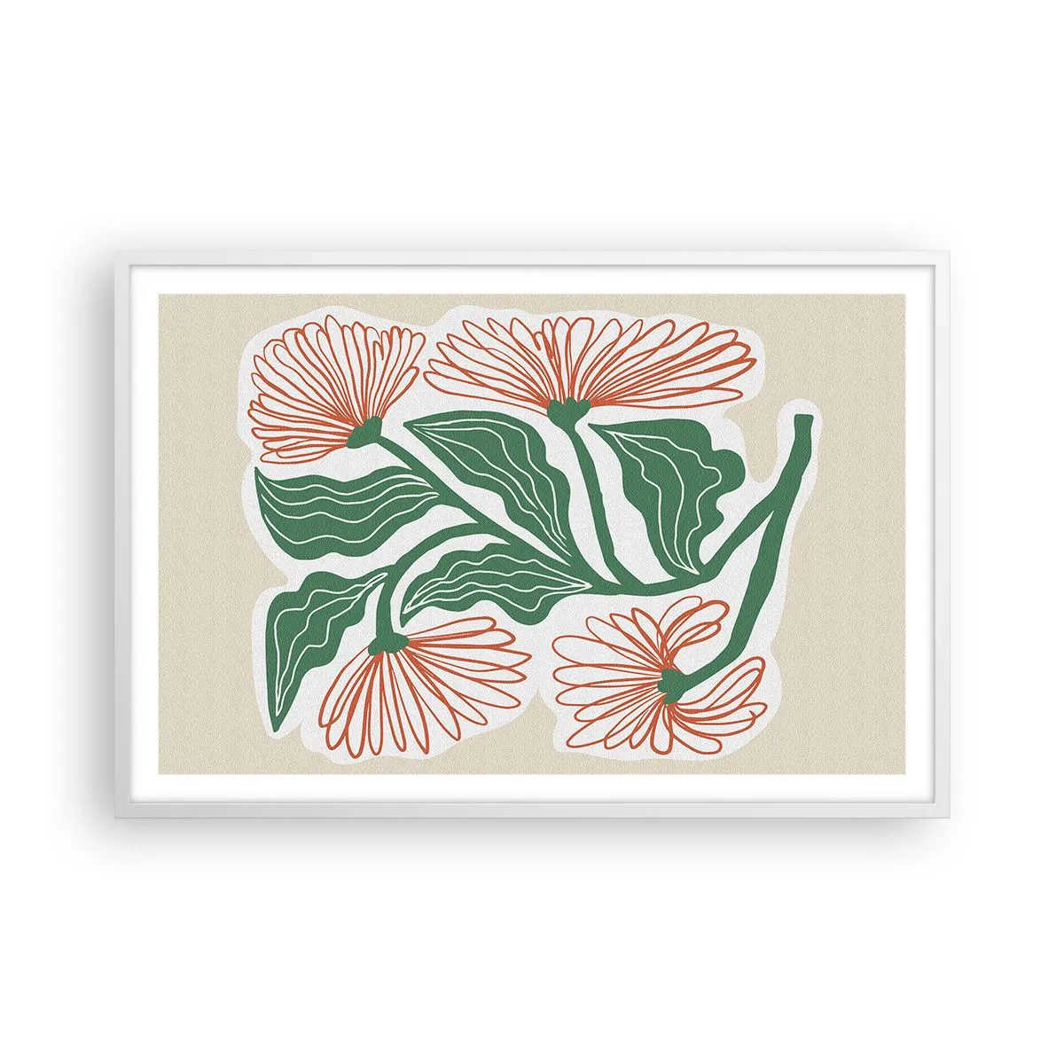 Poster in een witte lijst - Folk en modern - 91x61 cm