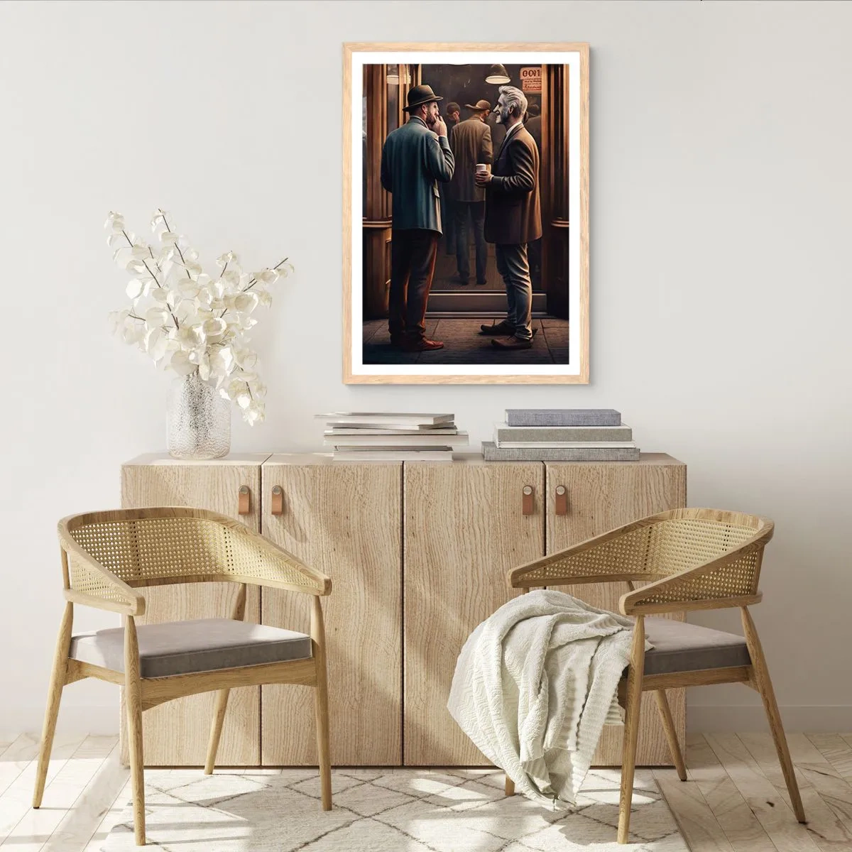 Een poster in een licht eiken lijst - Een goed moment van de dag - 70x100 cm