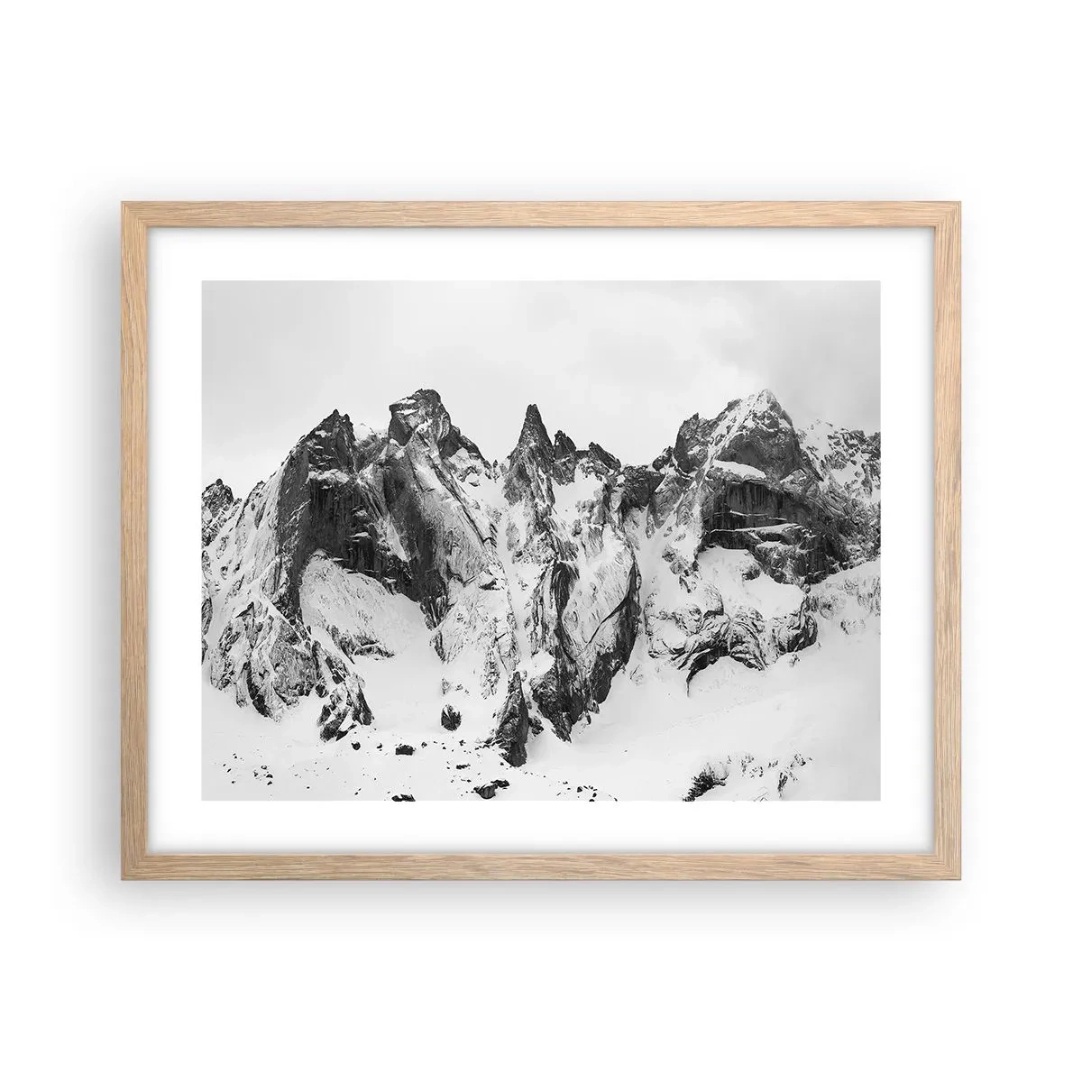 Een poster in een licht eiken lijst - Granieten gevaarlijke nok - 50x40 cm