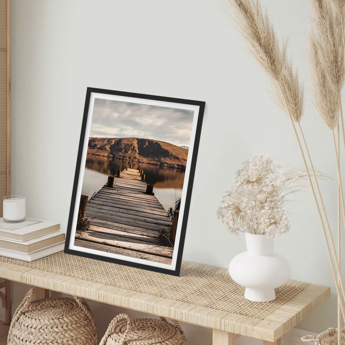 Poster in een zwarte lijst - Landschap in stilte - 50x70 cm