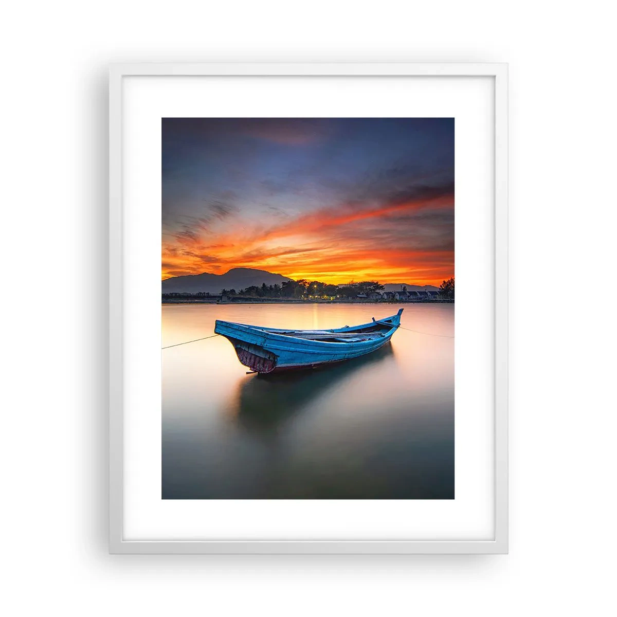 Poster in een witte lijst - Een goede nacht komt eraan - 40x50 cm