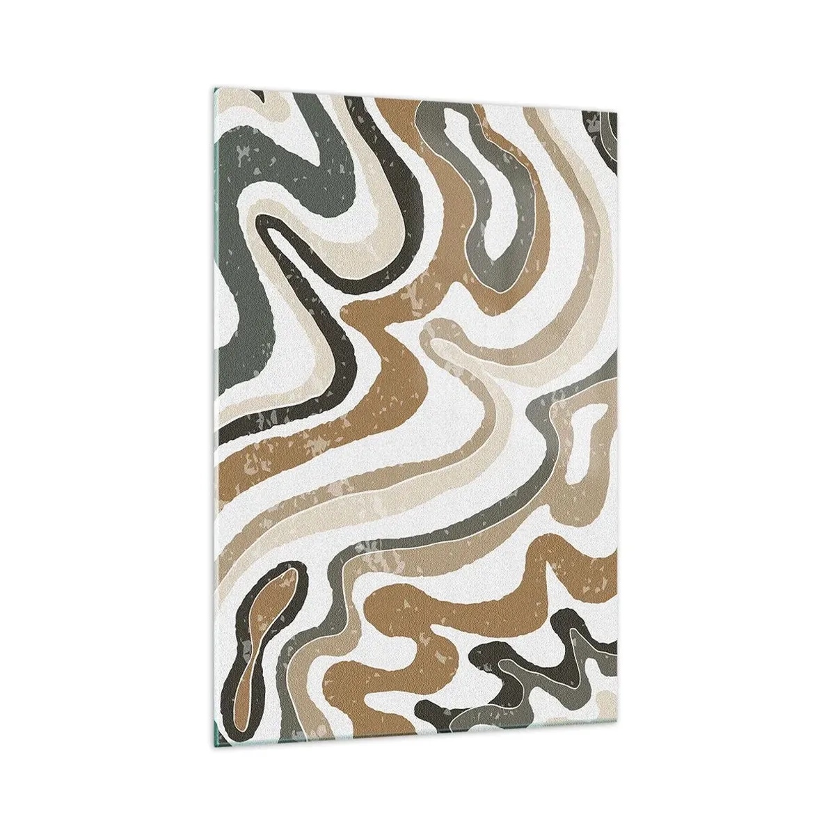 Schilderen op glas - Meanders van aardekleuren - 70x100 cm