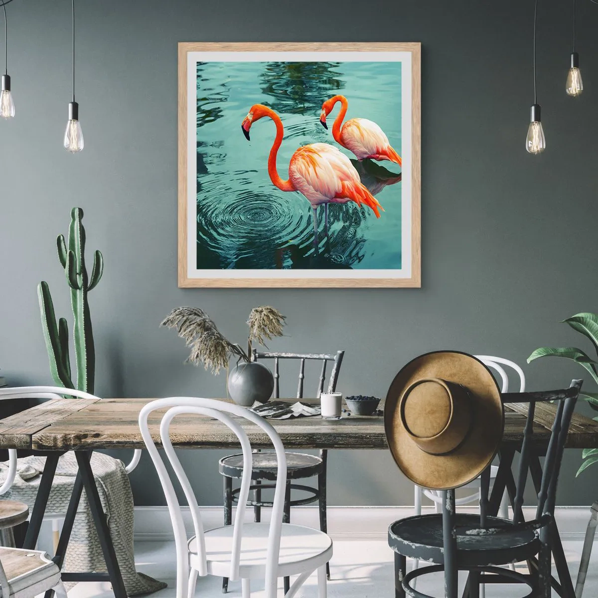 Een poster in een licht eiken lijst - We zijn nu in de mode - 60x60 cm