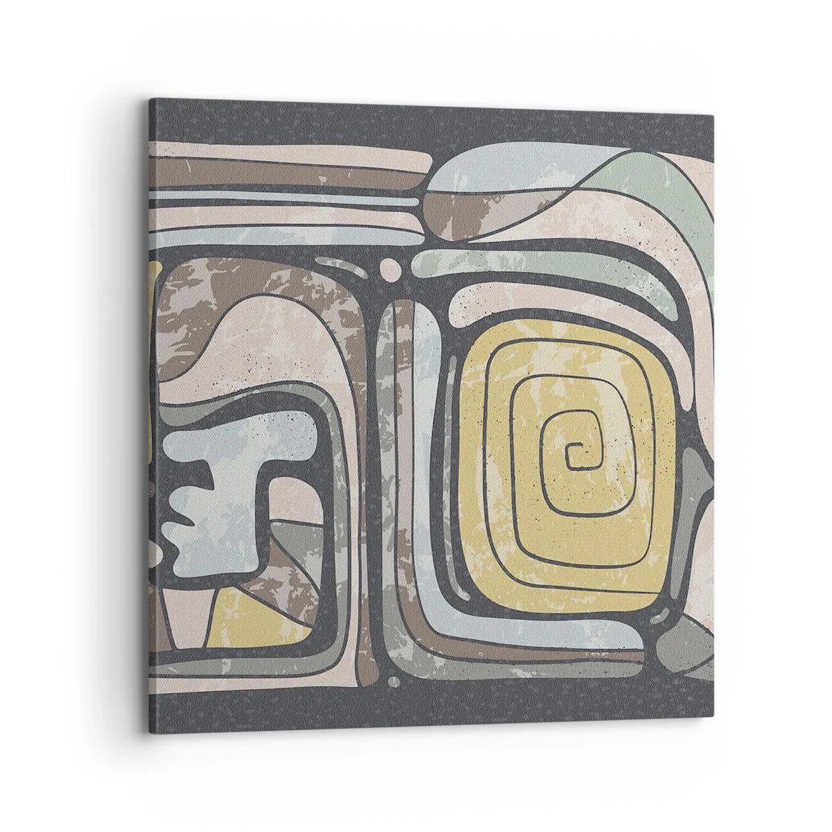 Schilderen op canvas - Abstractie in de precolumbiaanse geest - 70x70 cm