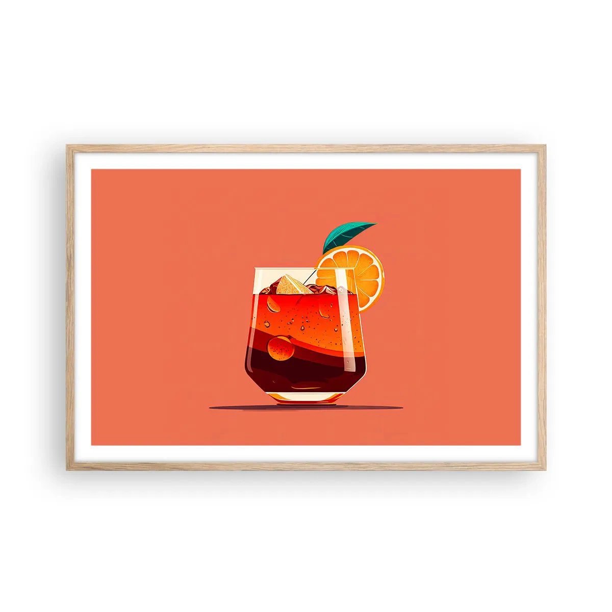 Een poster in een licht eiken lijst - Zomerse verfrissing - 91x61 cm