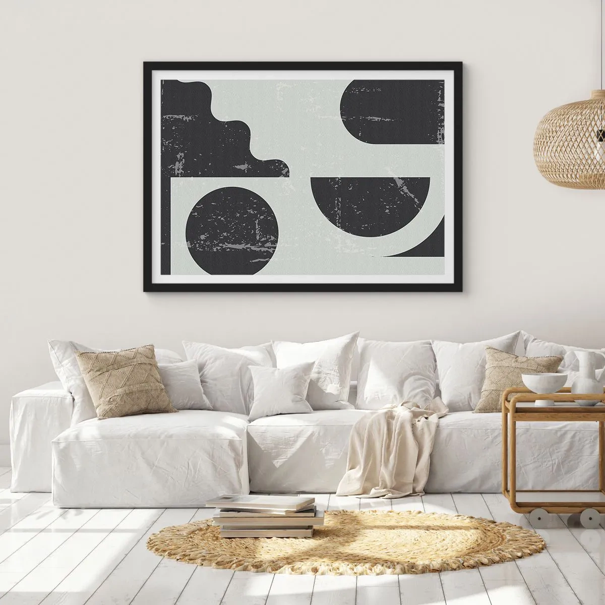 Poster in een zwarte lijst - Compositie boven en onder - 70x50 cm