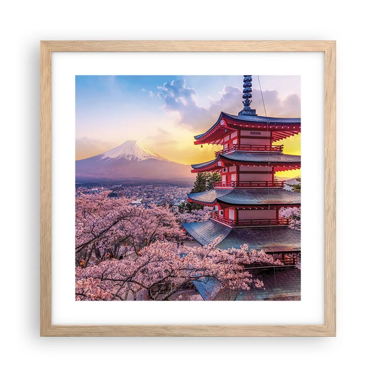 Een poster in een licht eiken lijst - De essentie van de Japanse geest - 40x40 cm