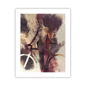 Poster - Een fietsziel in marmeren vormen - 40x50 cm