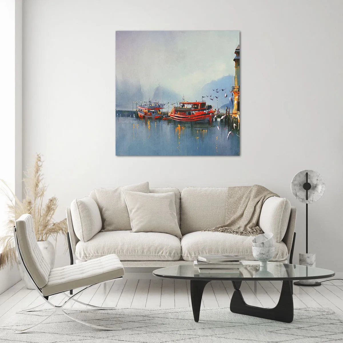 Schilderen op glas - Aan het einde van de wereld - 70x70 cm