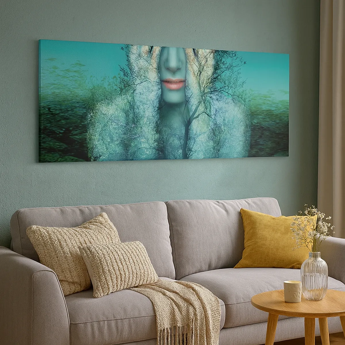 Schilderen op canvas - Ondergedompeld in blauw - 30x30 cm