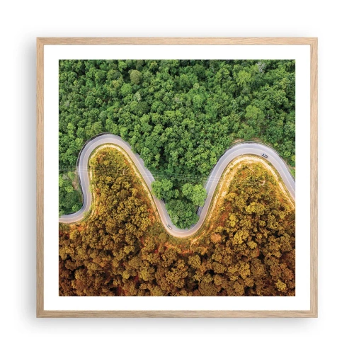 Een poster in een licht eiken lijst - Grenzen en doorbraken - 60x60 cm