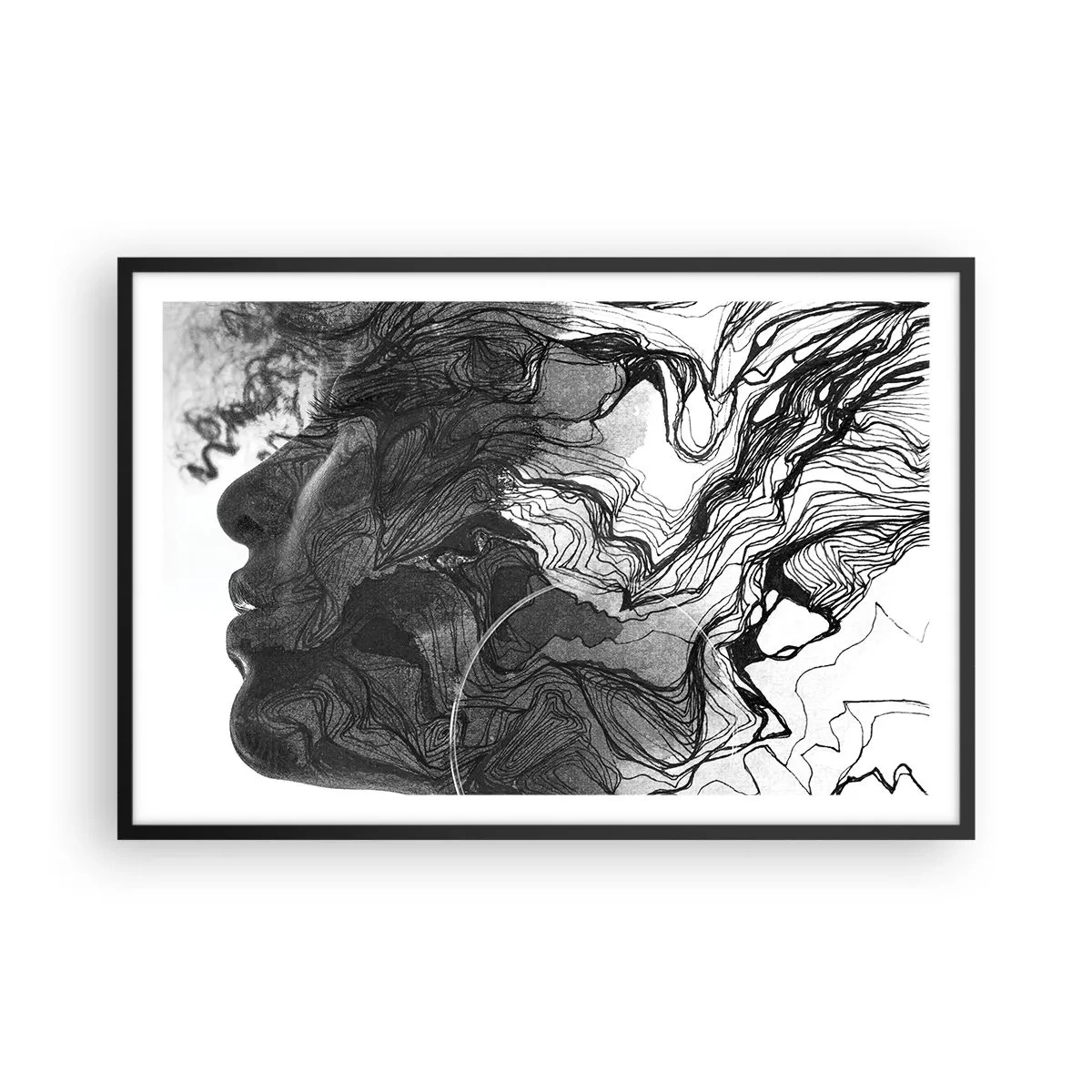 Poster in een zwarte lijst - Verstrikt in dromen - 91x61 cm