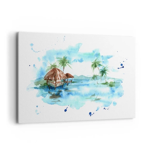 Schilderen op canvas - Ergens in de Stille Oceaan - 120x80 cm
