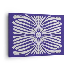 Schilderen op canvas - Etnisch patroon in tinten paars en wit - 70x50cm - Etnische inspiraties - Moderne wanddecoratie voor woonkamer en slaapkamer ARTTOR