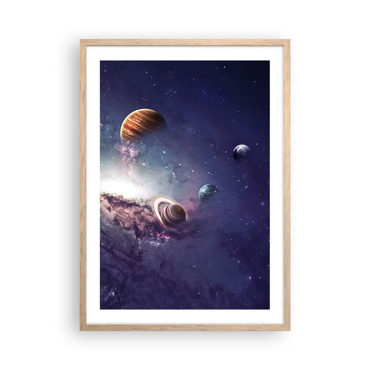 Een poster in een licht eiken lijst - Zonne-dans systeem - 50x70 cm