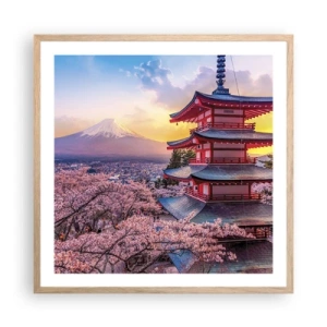 Een poster in een licht eiken lijst - De essentie van de Japanse geest - 60x60 cm