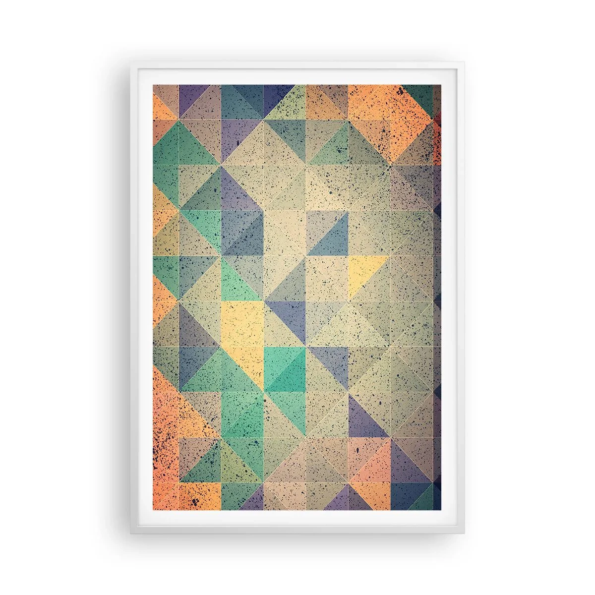 Poster in een witte lijst - Republiek van driehoeken - 70x100 cm