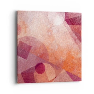 Schilderen op canvas - Geometrische transformaties in roze - 40x40 cm