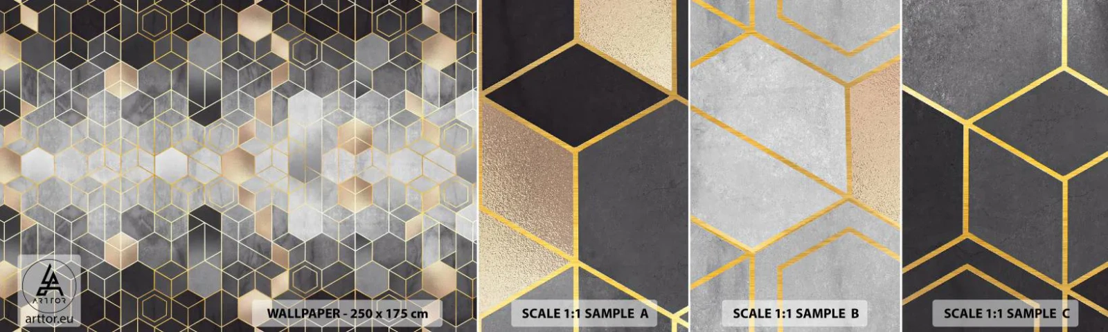 Fotobehang Staaltje Standard Eco - Diamant samenstelling - Abstractie, Deel, Grafisch - 100x30 cm