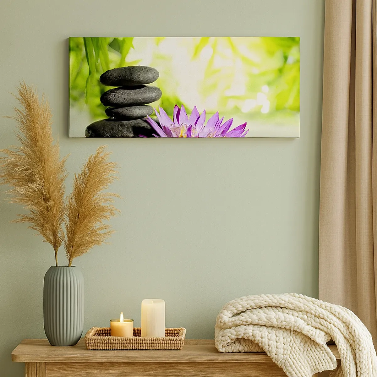 Schilderen op canvas - In een bamboestruik - 30x30 cm