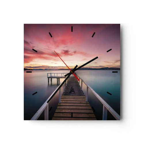 Wandklok - Klok - De zachte vlam van de avond - 40x40 cm