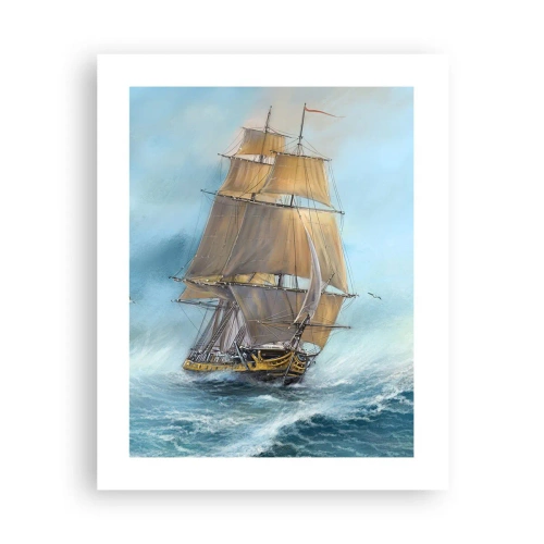 Poster - Haasten over de golven - 40x50 cm