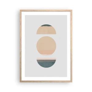 Een poster in een licht eiken lijst - Een Wiel achter een andere - 50x70 cm