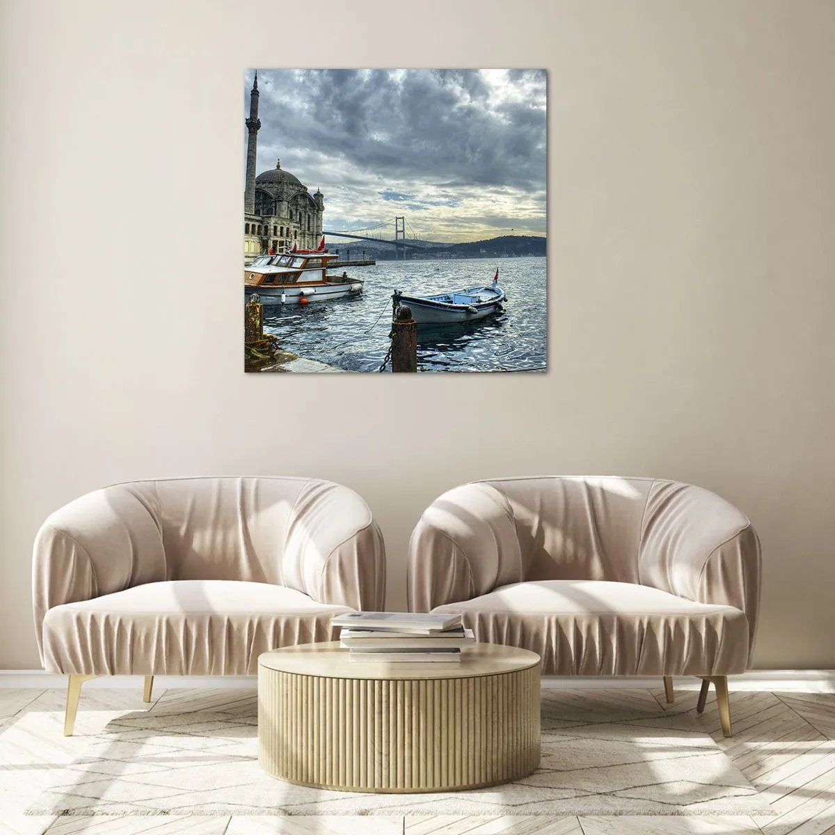 Schilderen op glas - Op de grens van de werelden - 70x70 cm