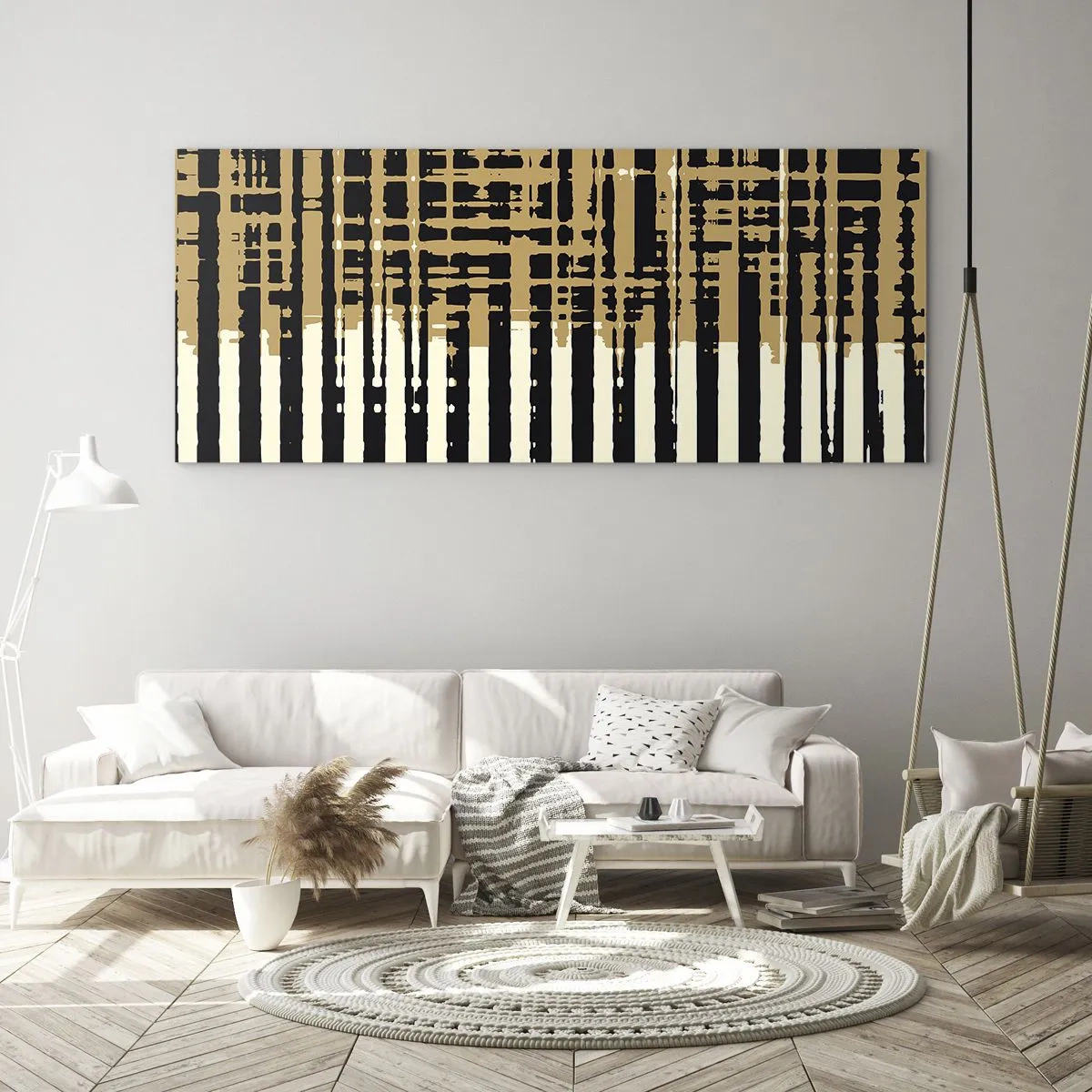 Schilderen op glas - Architecturale abstractie - 120x50 cm
