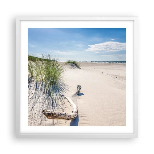 Poster in een witte lijst - De mooiste zandstrand? Oostzee-strand - 50x50 cm
