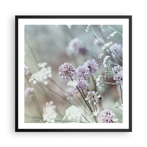 Poster in een zwarte lijst - Zoete filigrane kruiden - 60x60 cm