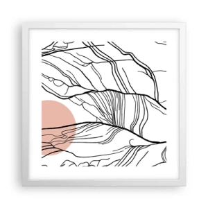 Poster in een witte lijst - In een web van twijgen - 40x40 cm